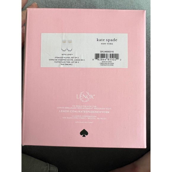 Kate Spade Stemless Champaign glasses Gold hearts set of 2 NEW in box - Picture 6 of 6